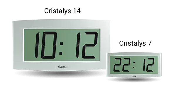 The Cristalys 14 clock offers optimum readability thanks to its large size