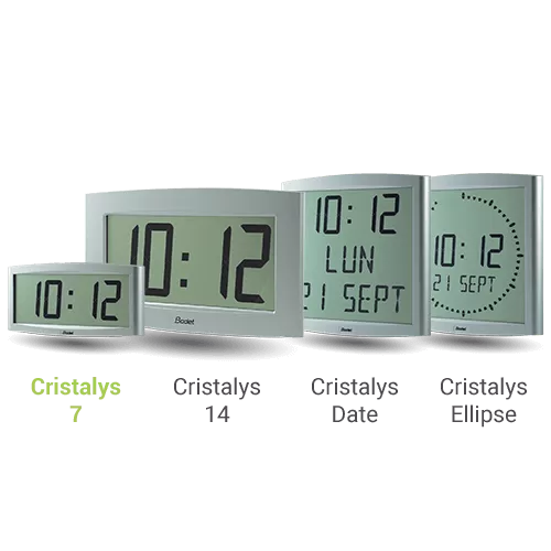 Cristalys 7 low-energy LCD digital indoor clock