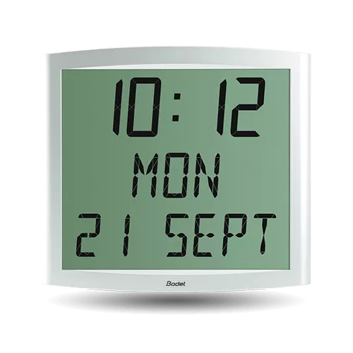 Indoor LCD digital clock with fixed or alternating display Cristalys date