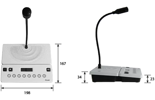 Dimensions of the 8-zone microphone