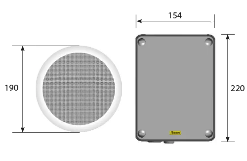 Dimensions Melodys speaker embeddable indoor Dimensions Melodys speaker embeddable indoor