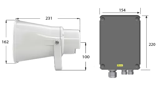 Dimensions Melodys Outdoor high power speaker