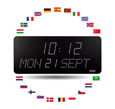 Style10-Date LED-clock - date display in different languages
