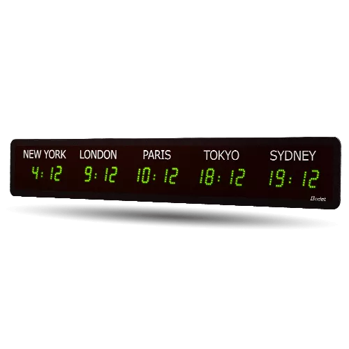 Multiple time zone clock: World Style LED clock World Style