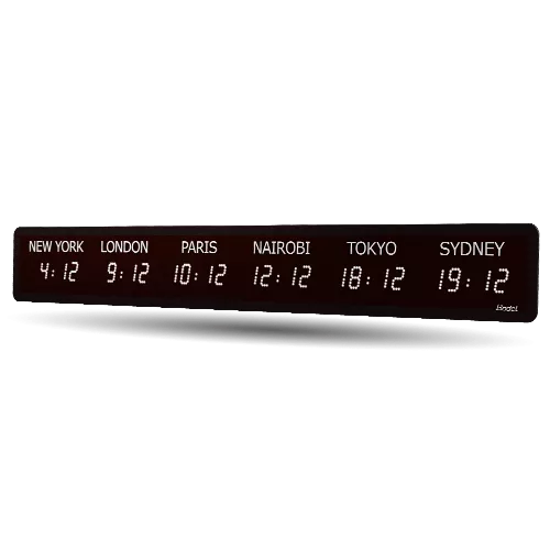 Multiple time zone clock: World Style LED clock World Style
