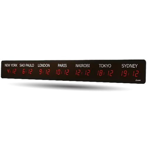 Multiple time zone clock: World Style LED clock World Style